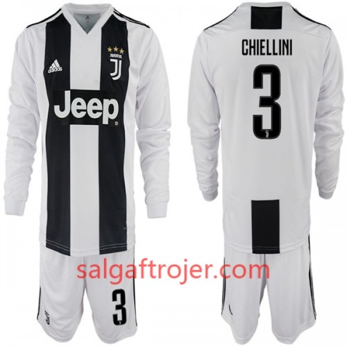 Juventus Fodboldtrøjer Giorgio Chiellini 3 Børn Hjemmebanesæt 2018/19 Langærmet Juventus Fodboldtrøjer Giorgio Chiellini 3 Børn Hjemmebanesæt 2018/19 Langærmet